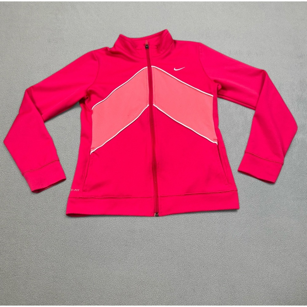 Nike Jacket Kids Girls XL Hot Pink Dri Fit‎  Zip Up Track Athletic Long Sleeve